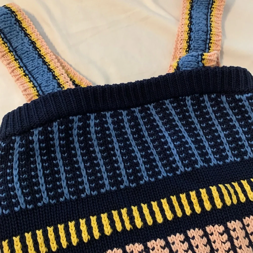 Veronica Beard Navy and Pink Knit Top - Picture 3 of 3